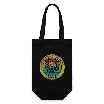 55th birthday Wild, free & untamed since 11/1969 - Gift Bag for Bottles - black - Front