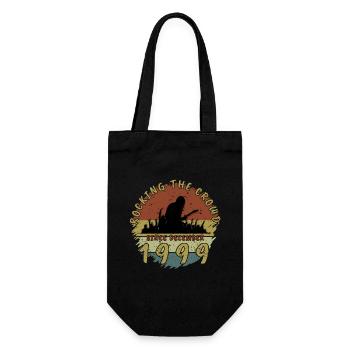 25th Birthday Rocking this planet GIT 12/1999 - Gift Bag for Bottles - black - Front