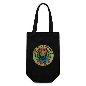 50th Birthday Wild, free & untamed since 1974 - Gift Bag for Bottles - black - Front