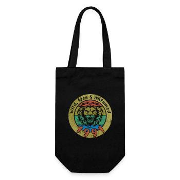 33. Birthday Wild, free & untamed since 1991 - Gift Bag for Bottles - black - Front