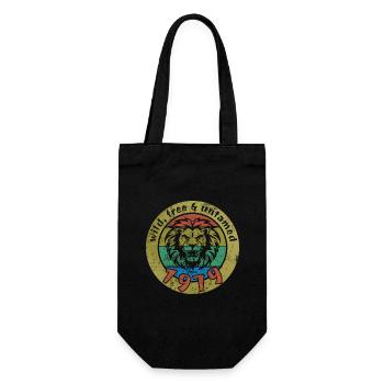 45th Birthday Wild, free & untamed since 1979 - Gift Bag for Bottles - black - Front
