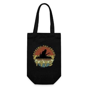50th Birthday Rocking this planet GIT 01/1975 - Gift Bag for Bottles - black - Front