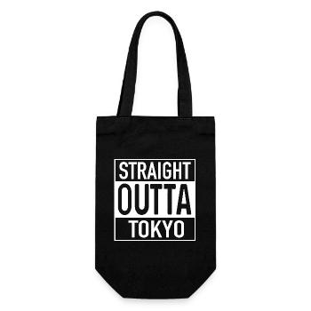 Straight OUTTA TOKYO - Geschenkbeutel für Flaschen - Schwarz - Vorne
