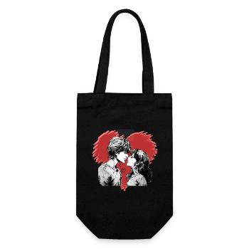 Couple de manga amoureux - Sac à bouteille - noir - Devant