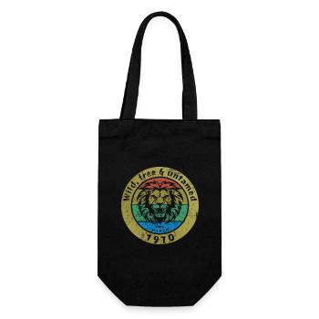 Wild, free & untamed since 03/1970 - Gift Bag for Bottles - black - Front