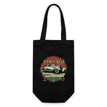 25. Geburtstag - Klassiker - Vintage since 04/2000 - Geschenkbeutel für Flaschen - Schwarz - Vorne