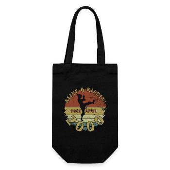 25. Geburtstag Alive and kickin since 04/2000 - Geschenkbeutel für Flaschen - Schwarz - Vorne