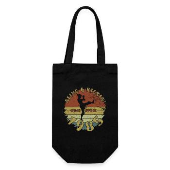 40. Geburtstag Alive and kickin since 04/1985 - Geschenkbeutel für Flaschen - Schwarz - Vorne
