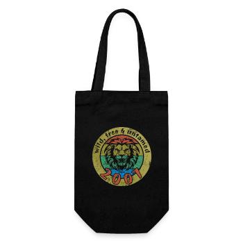 18th Birthday Wild, free & untamed since 2007 - Gift Bag for Bottles - black - Front