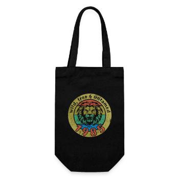 40th Birthday Wild, free & untamed since 1985 - Gift Bag for Bottles - black - Front
