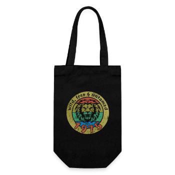 50th Birthday Wild, free & untamed since 1975 - Gift Bag for Bottles - black - Front