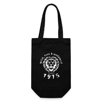 50th Birthday Wild, free & untamed since 1975 - Gift Bag for Bottles - black - Front