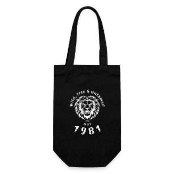 44. Geburtstag Wild, free & untamed since 05/1981 - Gift Bag for Bottles - black - Front