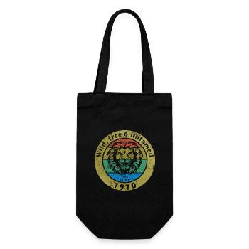 Wild, free & untamed since 06/1970 - Gift Bag for Bottles - black - Front