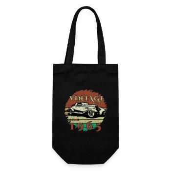 60. Geburtstag - Klassiker - Vintage since 06/1965 - Geschenkbeutel für Flaschen - Schwarz - Vorne