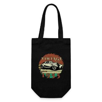 70. Geburtstag - Klassiker - Vintage since 06/1955 - Geschenkbeutel für Flaschen - Schwarz - Vorne