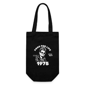 50. Geburtstag Pogo for life since 04/1975 - Geschenkbeutel für Flaschen - Schwarz - Vorne