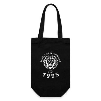 30th Birthday Wild, free & untamed since 07/1995 - Gift Bag for Bottles - black - Front