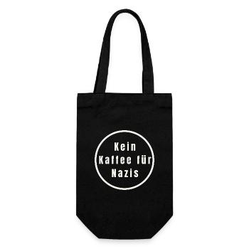 Kein Kaffee f0r Nazis - Geschenkbeutel für Flaschen - Schwarz - Vorne