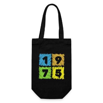 50th Birthday Andy's Patches 1975 - Gift Bag for Bottles - black - Front