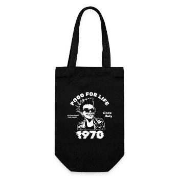 55. Geburtstag Pogo for life since 07/1970 - Geschenkbeutel für Flaschen - Schwarz - Vorne