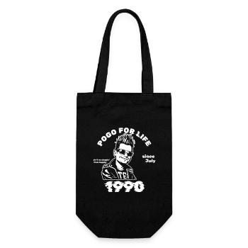 35. Geburtstag Pogo for life since 07/1990 - Geschenkbeutel für Flaschen - Schwarz - Vorne