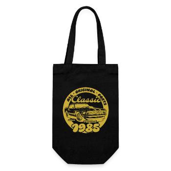40. Geburtstag - Klassiker Musclecar 08/1985 - Geschenkbeutel für Flaschen - Schwarz - Vorne