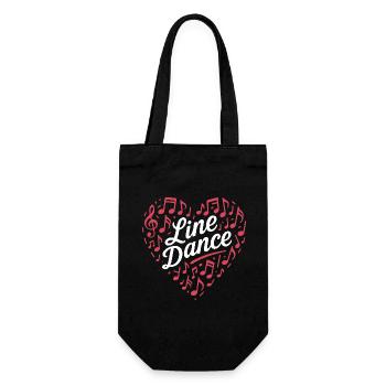 Danse en ligne - Danse avec le cœur - Musique Cadeau - Sac à bouteille - noir - Devant