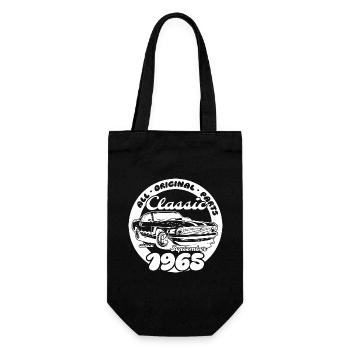 60. Geburtstag - Klassiker Musclecar 09/1965 - Geschenkbeutel für Flaschen - Schwarz - Vorne
