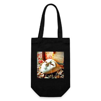 Maskenbruch Retro-Setting - Geschenkbeutel für Flaschen - Schwarz - Vorne