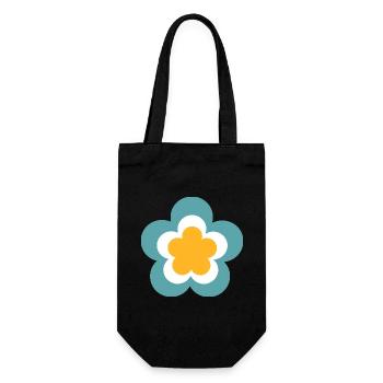 70s Flower Pattern Retro Hippie Flowers Power - Gift Bag for Bottles - black - Front