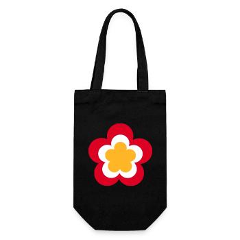 70s Flower Pattern Red - Gift Bag for Bottles - black - Front