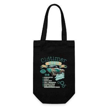 Oldtimer Motiv Jahrgang 1987 Geburtstag Geschenk - Geschenkbeutel für Flaschen - Schwarz - Vorne