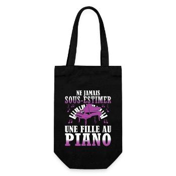 Pianiste Piano Fille Piano - Sac à bouteille - noir - Devant