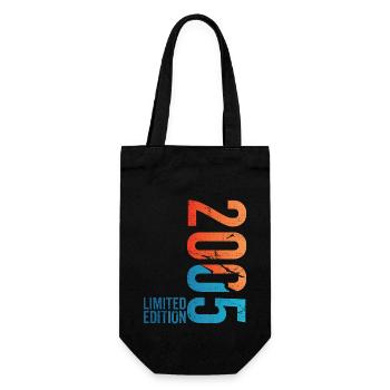 18th birthday boy girl 18 years old 2005 funny - Gift Bag for Bottles - black - Front