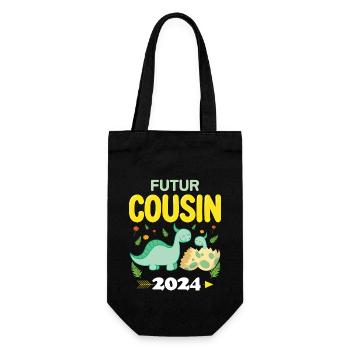 Future cousin 2024 I will be cousin pregnancy - Gift Bag for Bottles - black - Front