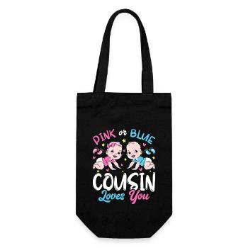 Pink or blue cousin loves your baby Gender Reveal - Gift Bag for Bottles - black - Front