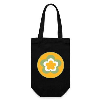 des années 70 motif de fleur - Sac à bouteille - noir - Devant