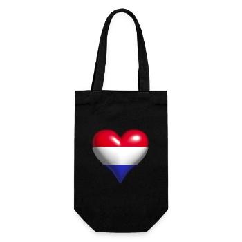 Pays-Bas cœur brillant bleu blanc drapeau rouge - Sac à bouteille - noir - Devant