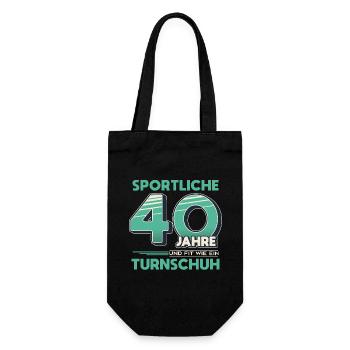 Sportliche 40 Jahre 40 Geburtstag Geschenk - Geschenkbeutel für Flaschen - Schwarz - Vorne