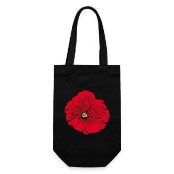 Fleur rouge, fleur rouge cadeau de la Saint-Valentin - Sac à bouteille - noir - Devant