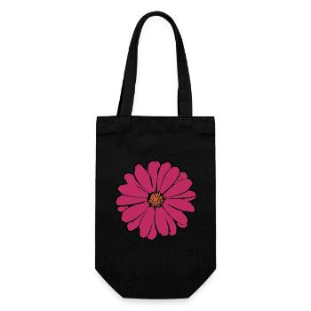 flower, blossom, red, violet - Gift Bag for Bottles - black - Front