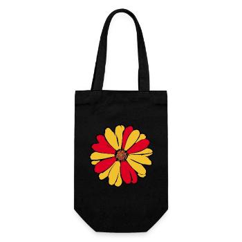70er Jahre Blume Muster Retro Hippie Flowers Power - Geschenkbeutel für Flaschen - Schwarz - Vorne