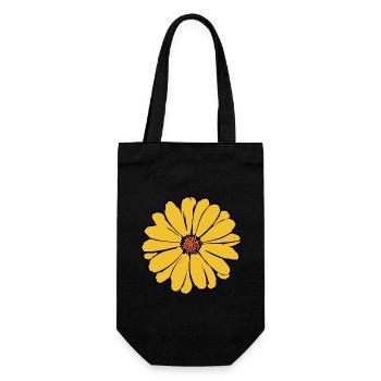 Flower Yellow Flower Gift Idea Christmas - Gift Bag for Bottles - black - Front