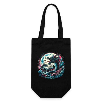 Dragons au clair de lune - Sac à bouteille - noir - Devant