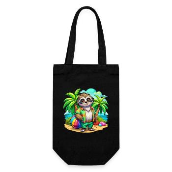 Cute holiday sloth - Gift Bag for Bottles - black - Front