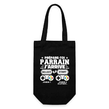 Prépare Toi Parrain J'arrive - Annonce Grossesse - Sac à bouteille - noir - Devant