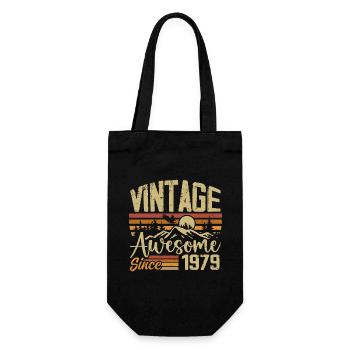 Vintage 1979 Retro 1979 Birthday Gift - Gift Bag for Bottles - black - Front
