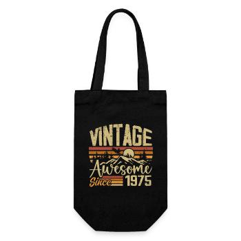 Vintage 1975 Retro 1975 Birthday Gift - Gift Bag for Bottles - black - Front