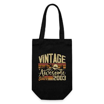 Jahrgang 2003 Retro Geburtstagsgeschenk 2003 - Geschenkbeutel für Flaschen - Schwarz - Vorne